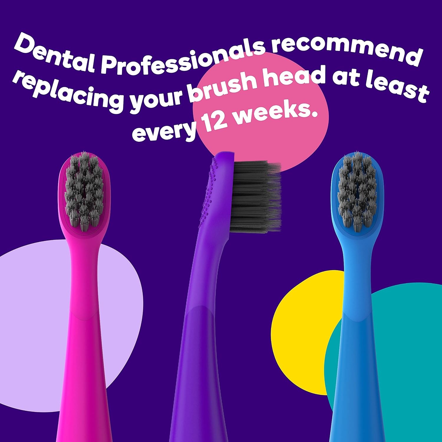 image:imageBURST Genuine Replacement Heads for Kids Electric Toothbrush Green3 PackBlue
