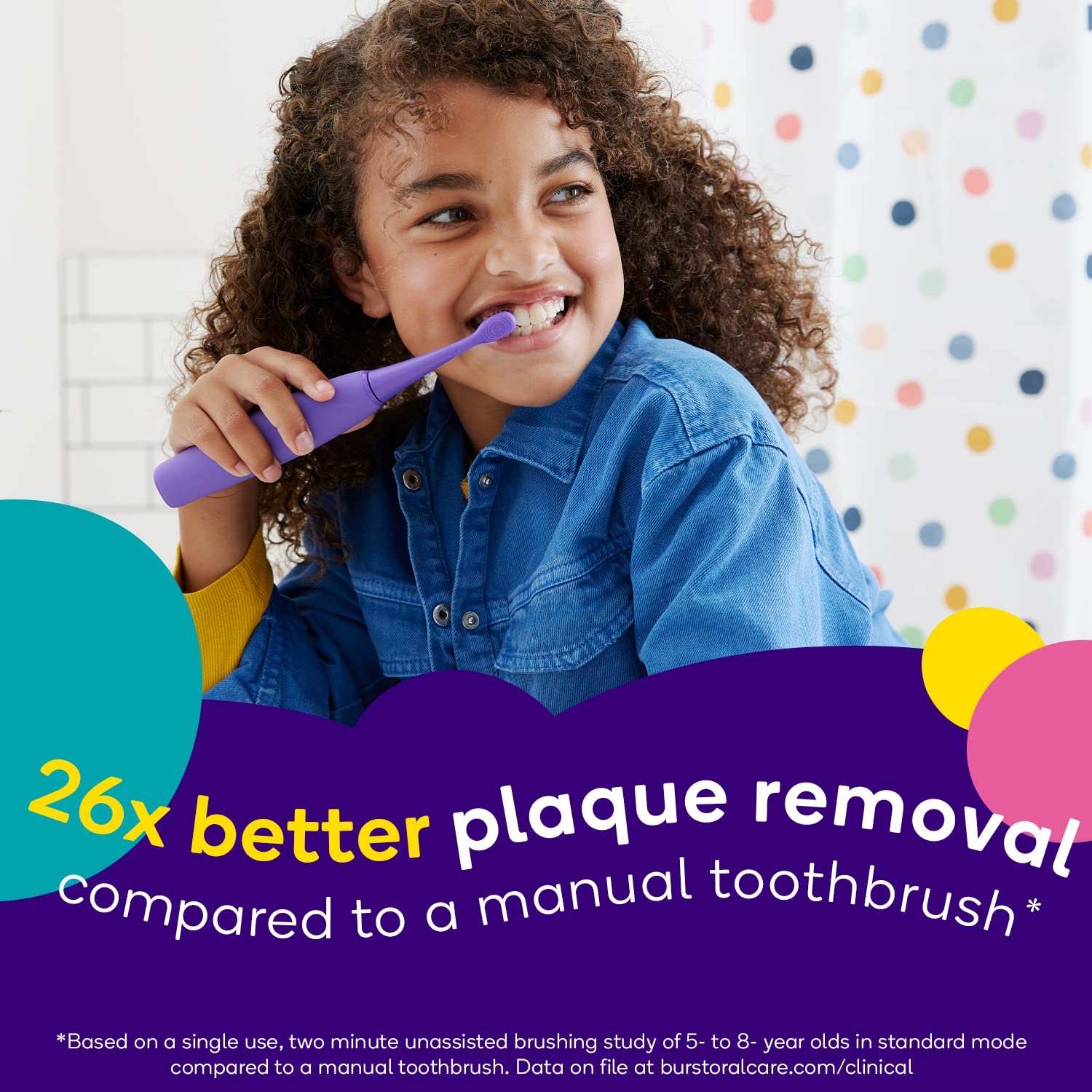 image:imageBURST Genuine Replacement Heads for Kids Electric Toothbrush Green3 PackPurple
