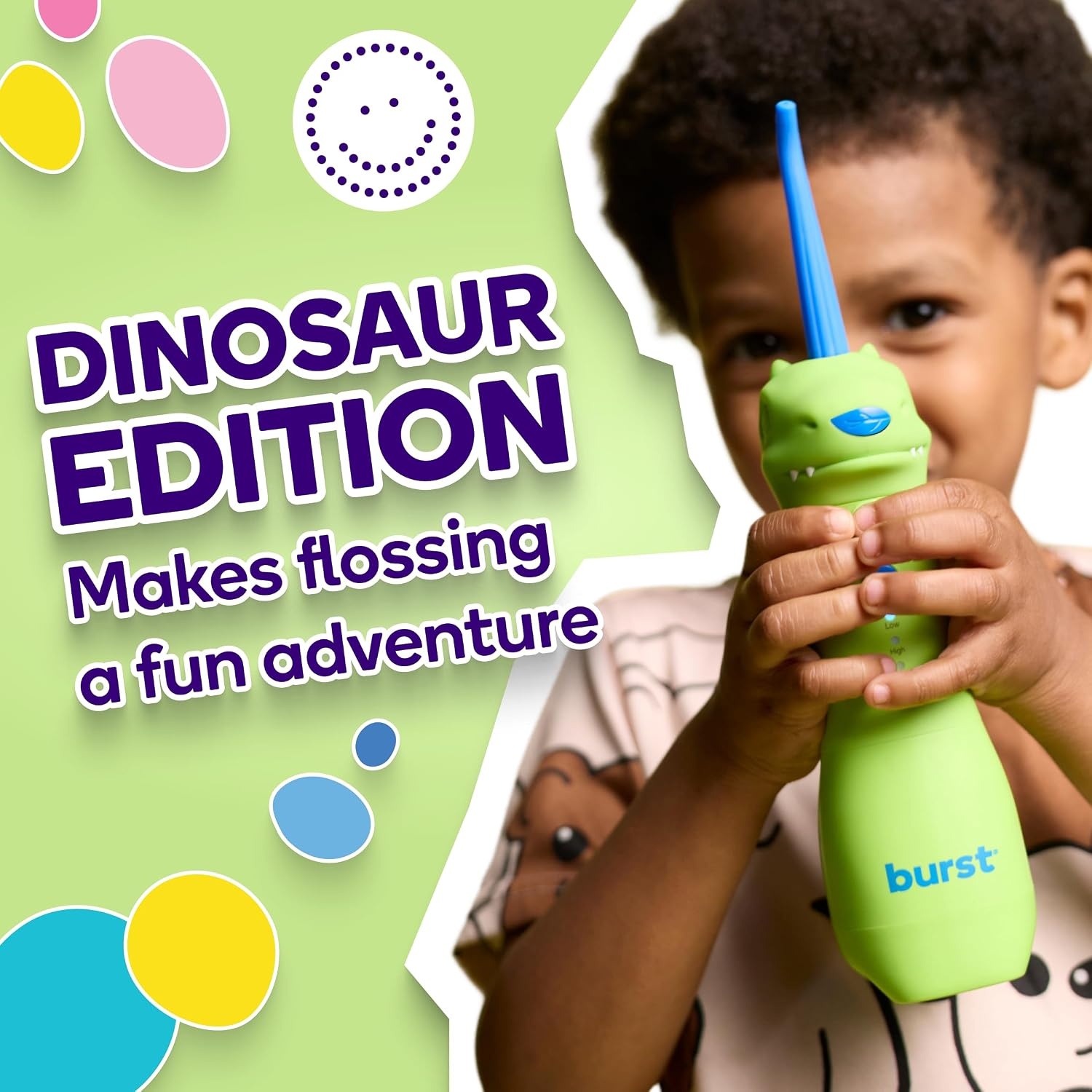 image:imageBURST Kids Water Flosser Dinosaur Cordless amp Rechargeable Water FlosserDinosaur