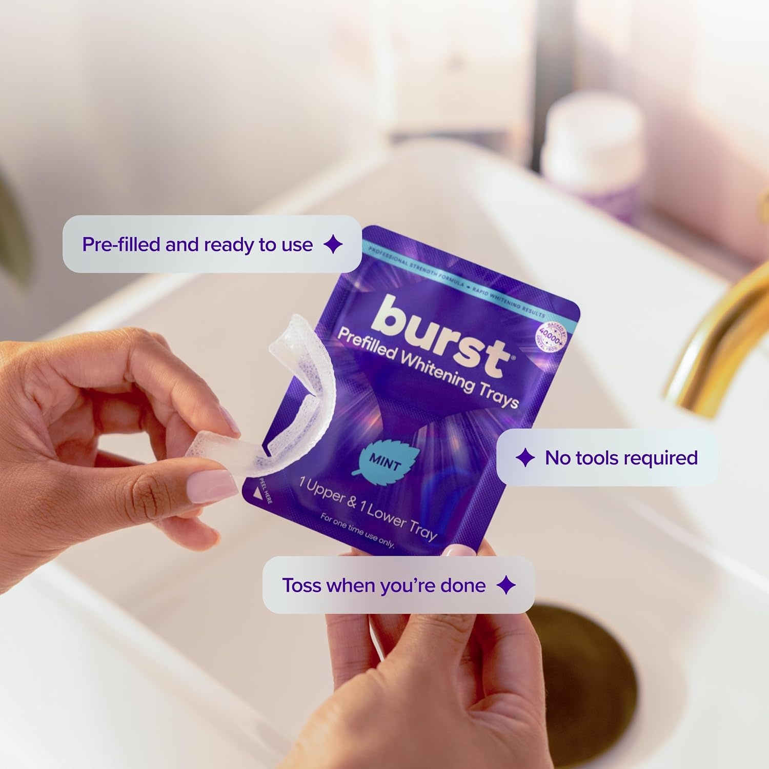 image:imageBURST Prefilled Teeth Whitening Trays 6 Trays3 Treatments Gel Trays