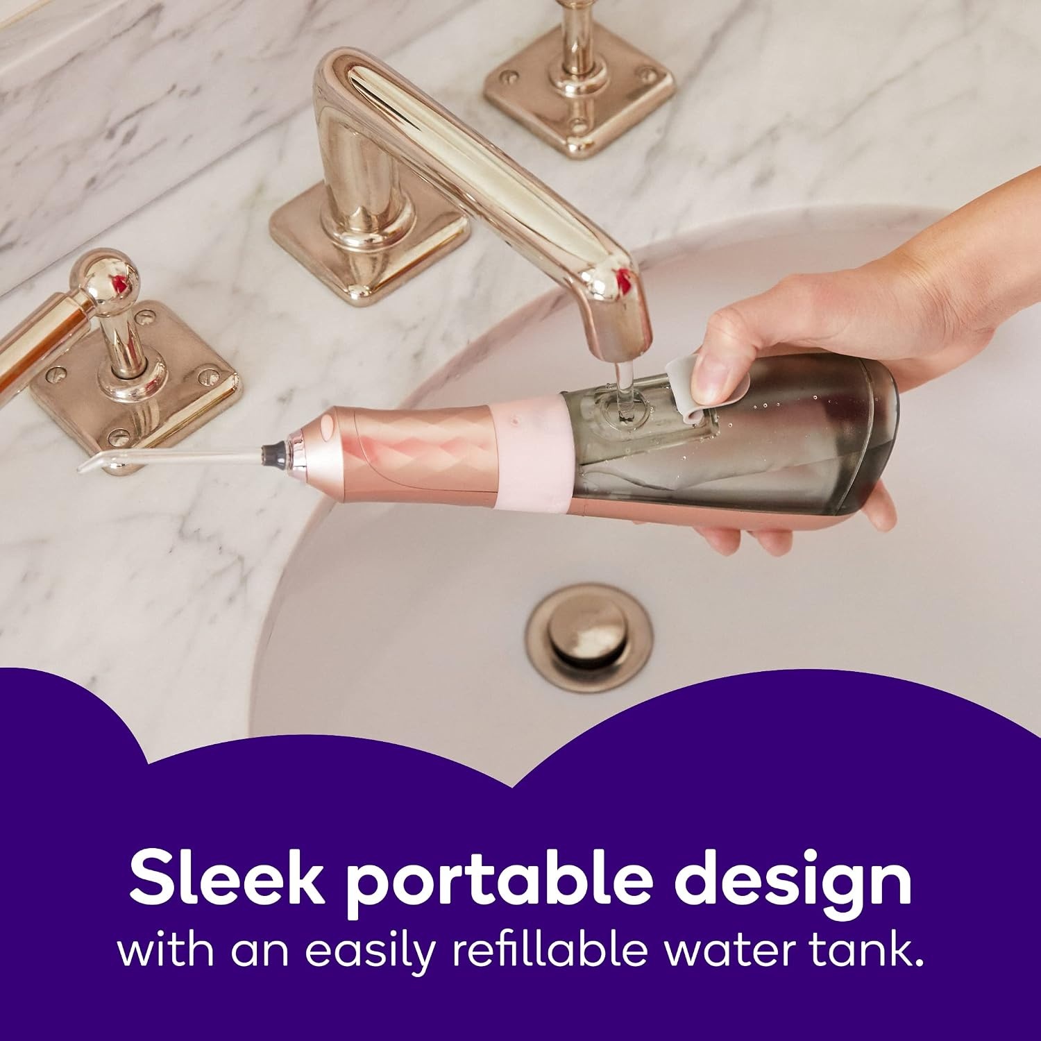 image:imageBurst Electric Water Flosser for Teeth Cleaning 3 ModesBlackRose Gold
