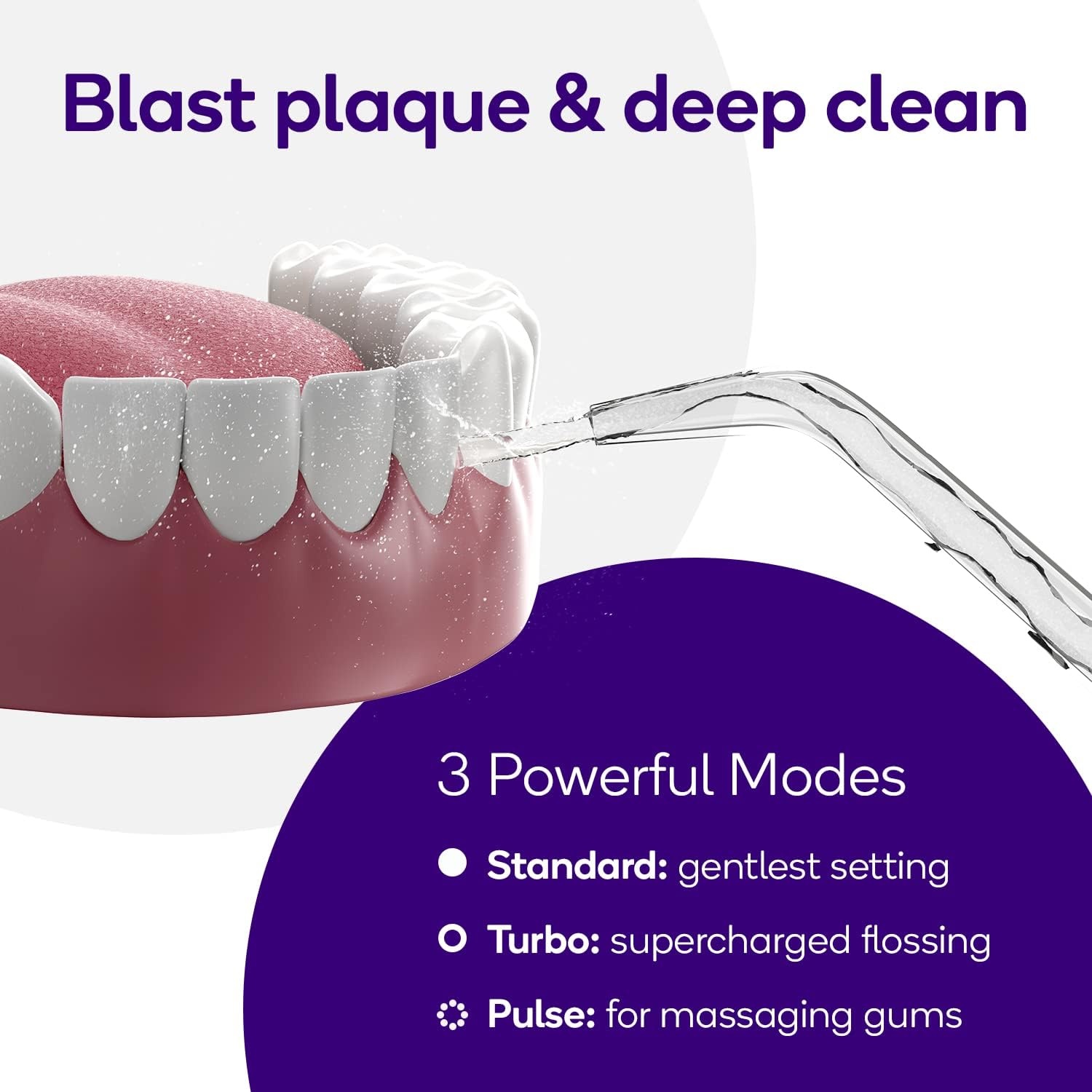 image:imageBurst Electric Water Flosser for Teeth Cleaning 3 ModesBlackRose Gold