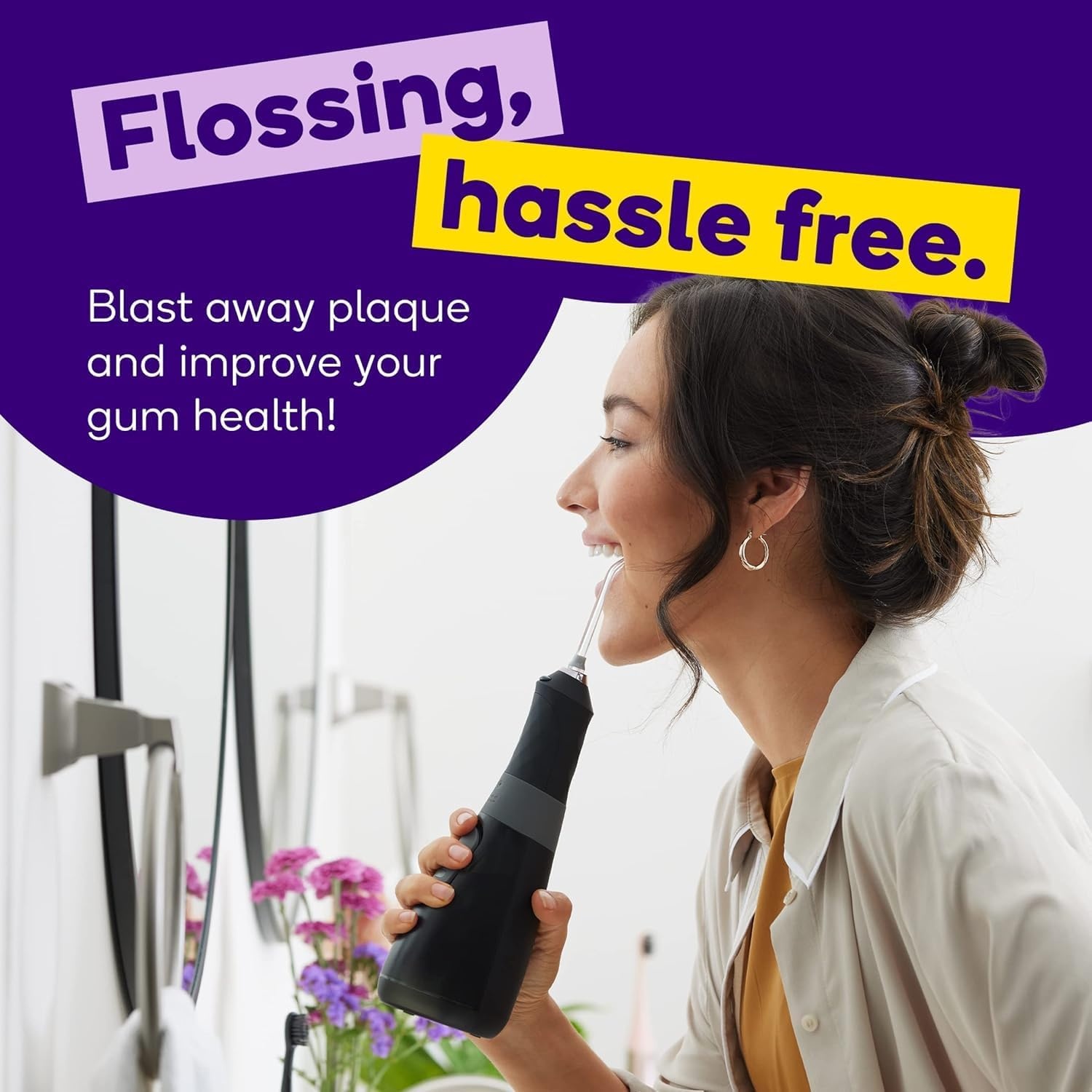 image:imageBurst Electric Water Flosser for Teeth Cleaning 3 ModesBlackWhite