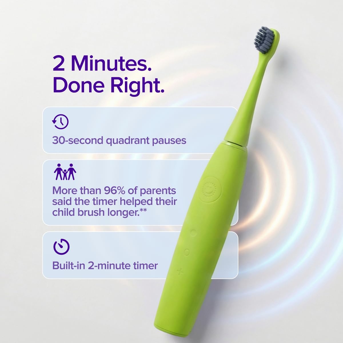 image:imageBurst Kids amp Toddlers Electric Toothbrush Purple Soft BristlesGreen