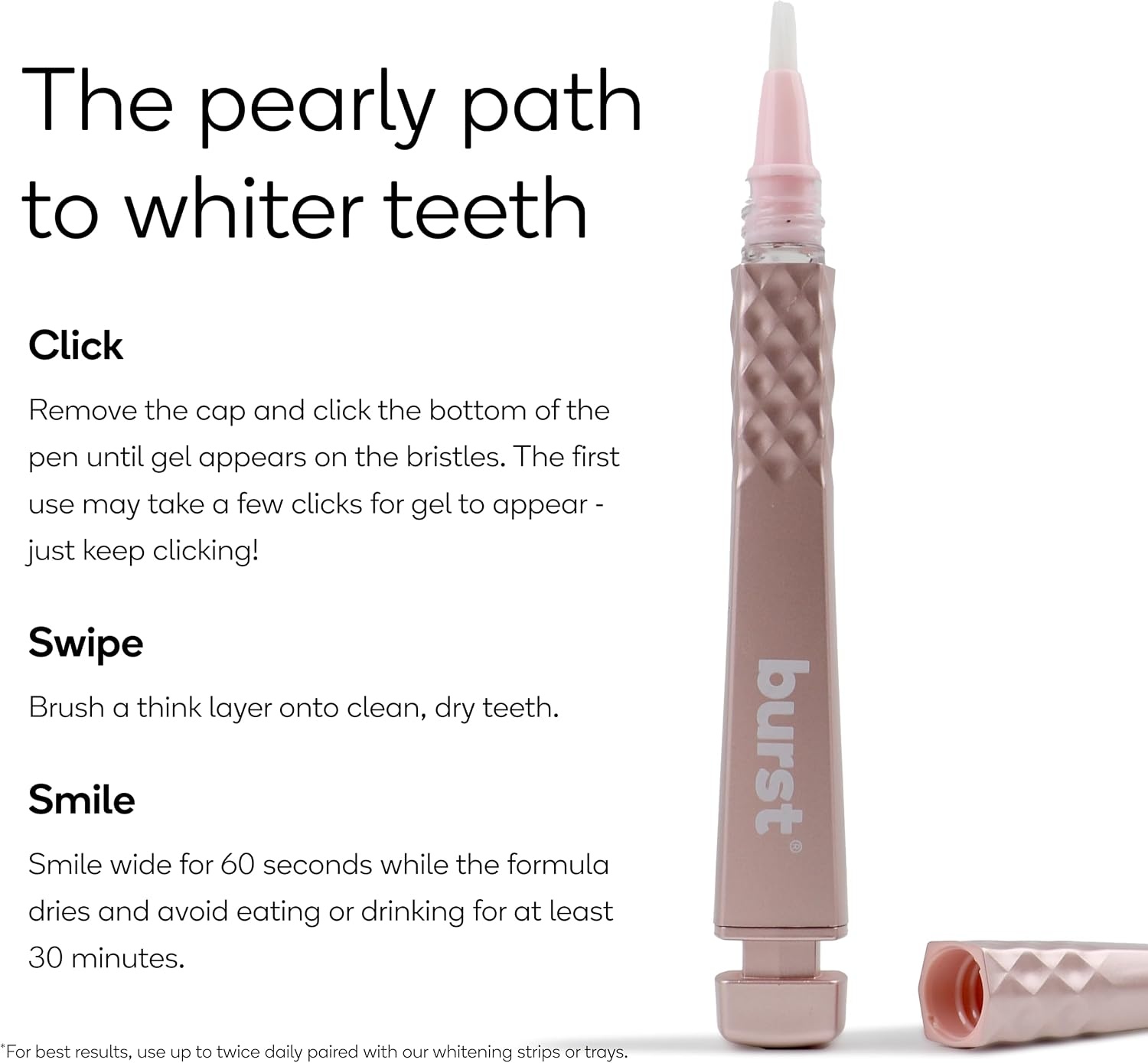 image:imageBurst Precision Whitening Pen 9 HP 1 Count45 Whitening TreatmentsRose Gold
