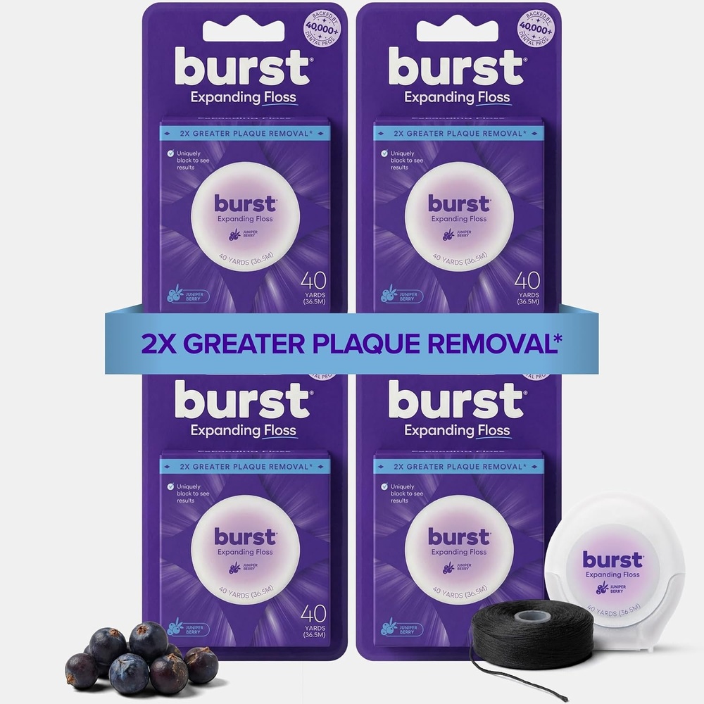 image:imageBURST Expanding Dental Floss Juniper Berry160 Yards  Stain Absorbing