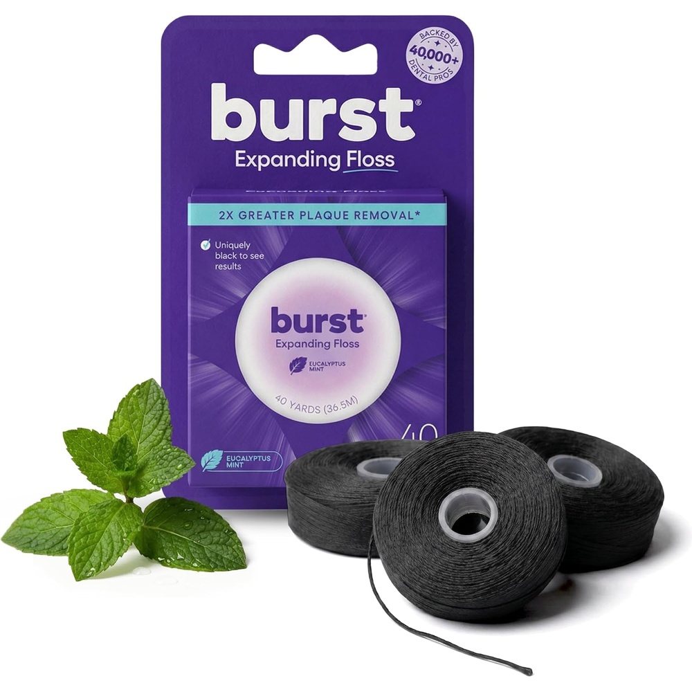 image:imageBURST Expanding Dental Floss Kit Mint Eucalyptus120 YardsMint Eucalyptus