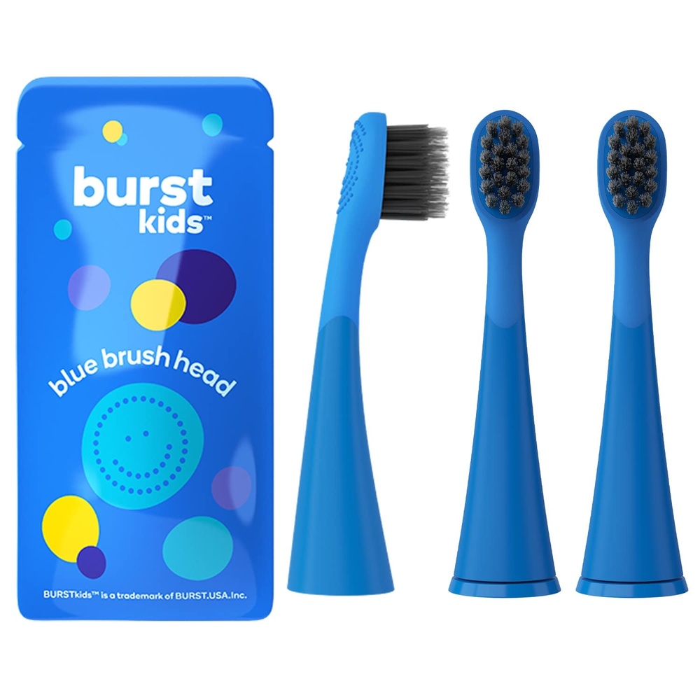 image:imageBURST Genuine Replacement Heads for Kids Electric Toothbrush Green3 PackBlue