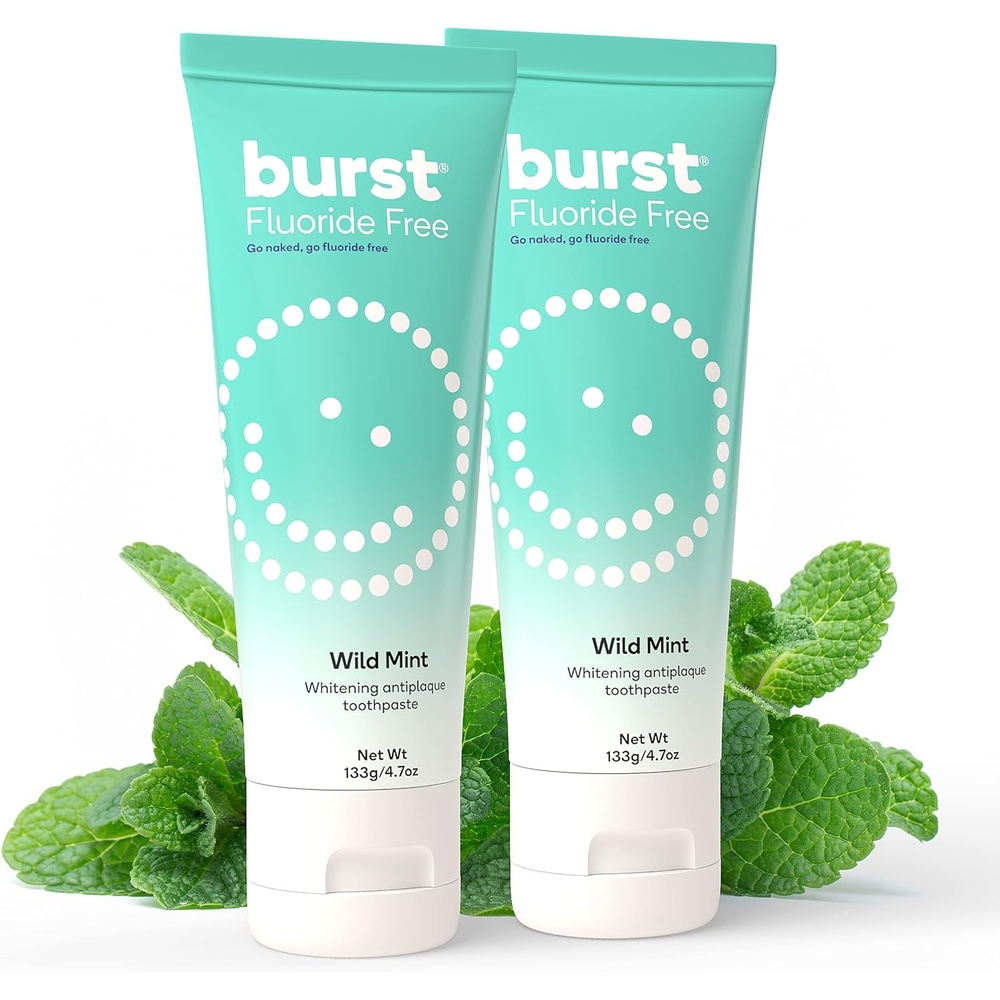 image:imageBURST Whitening Toothpaste 47oz2 Pack  Wild Mint for Sensitive TeethFluorideFree Wild Mint 2 Pack