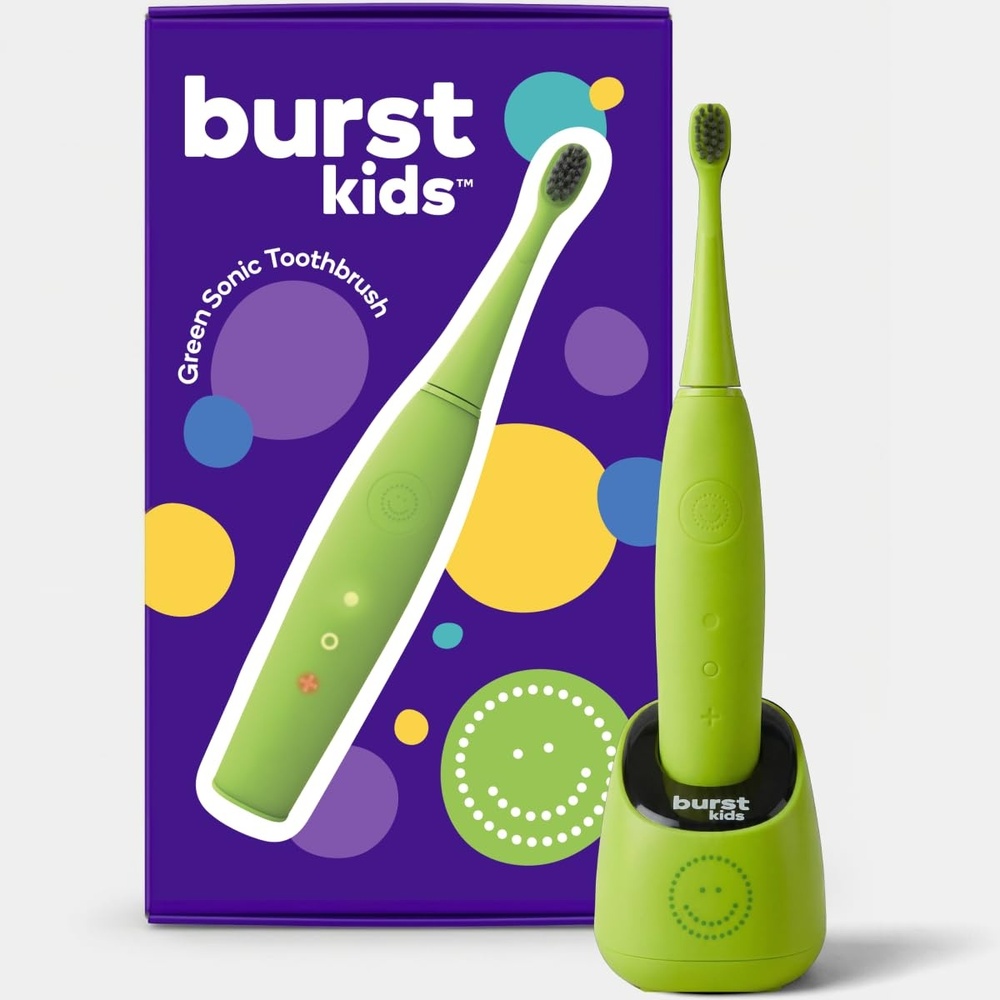 image:imageBurst Kids amp Toddlers Electric Toothbrush Purple  Soft BristlesGreen