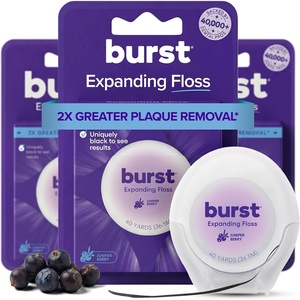 BURST Expanding Dental Floss (Juniper Berry/120 Yards) | Stain Absorbing