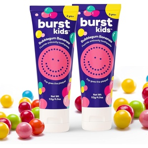 BURST Fluoride Free Strawberry Kids Toothpaste (4oz)(Bubblegum Fluoride 2 Pack)