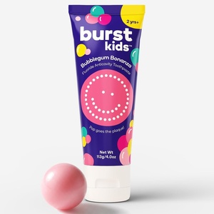 BURST Fluoride Free Strawberry Kids Toothpaste (4oz)(Bubblegum Fluoride)