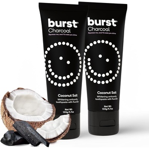 BURST Whitening Toothpaste (4.7oz/2 Pack) | Wild Mint for Sensitive Teeth(Charcoal: Coconut Salt 2 Pack)