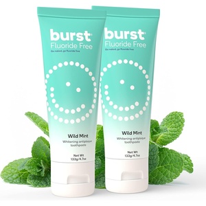 BURST Whitening Toothpaste (4.7oz/2 Pack) | Wild Mint for Sensitive Teeth(Fluoride-Free: Wild Mint 2 Pack)